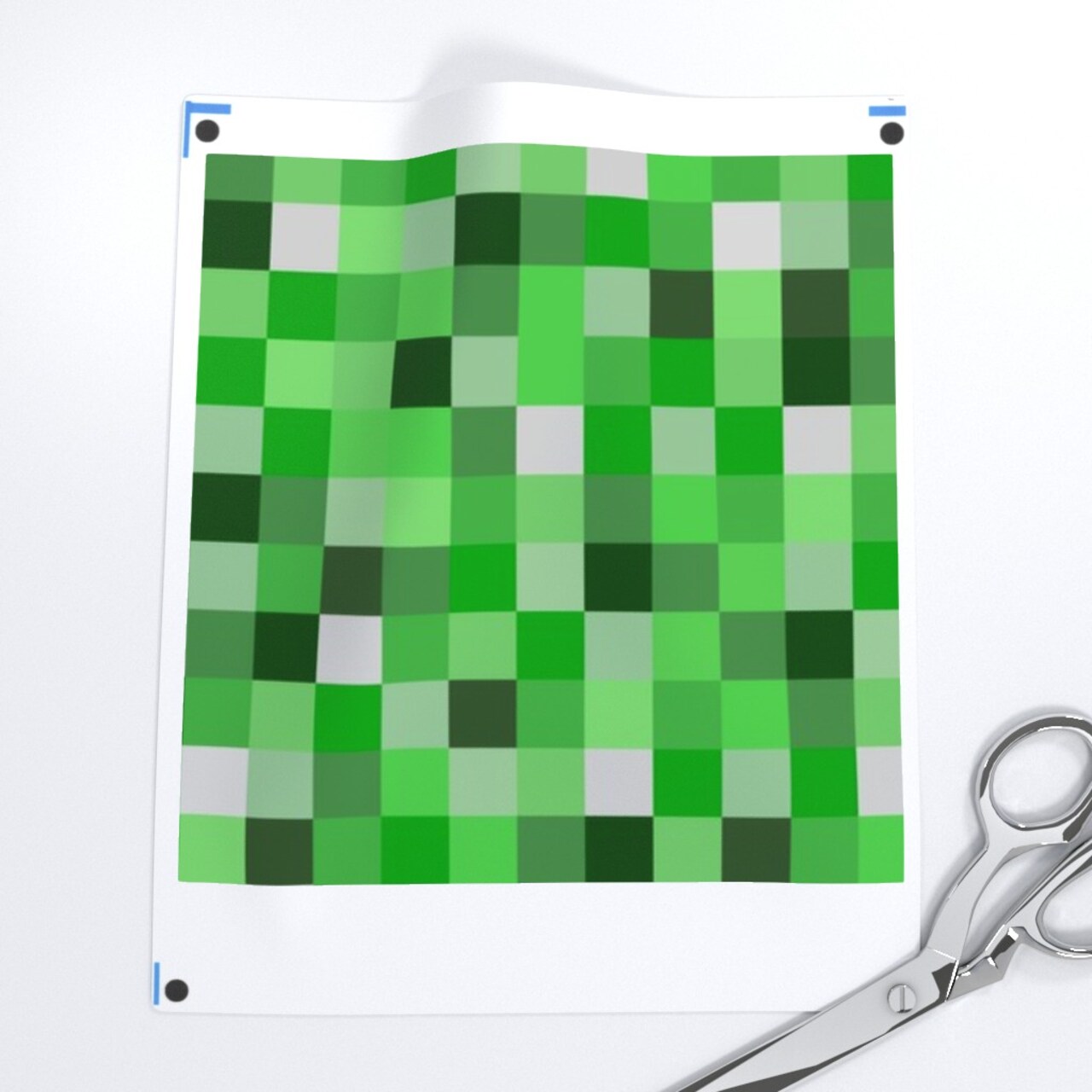 Green Computer Video Games Gaming Kids Gaming Pixels Squares Custom Printed Fabric by Spoonflower Various Fabrics by the Yard or Fat Quarter